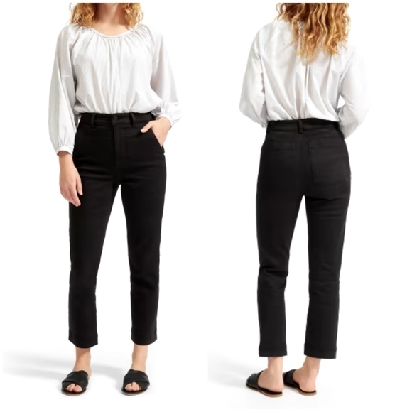 Everlane The Slim-Leg Crop High-Rise Denim Jeans Washed Black Women's Size 2 - Picture 1 of 10
